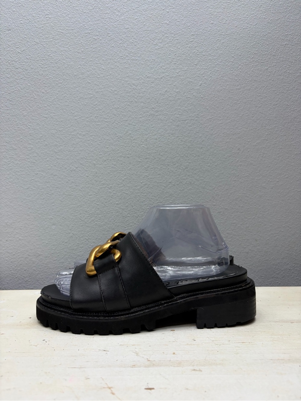 Aerosoles Black Leather Lima Slide Sandals Size 7